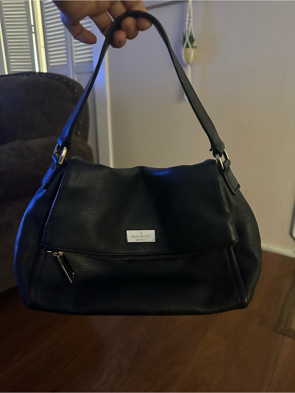 kate spade Black Pebbled Leather Shoulder Bag